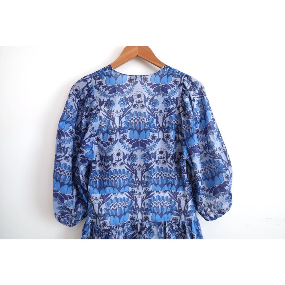 SANDRO PARIS Linen Blend Floral Tiered Mini Dress Net-A-Porter 38 6 M $520 - Picture 10 of 14